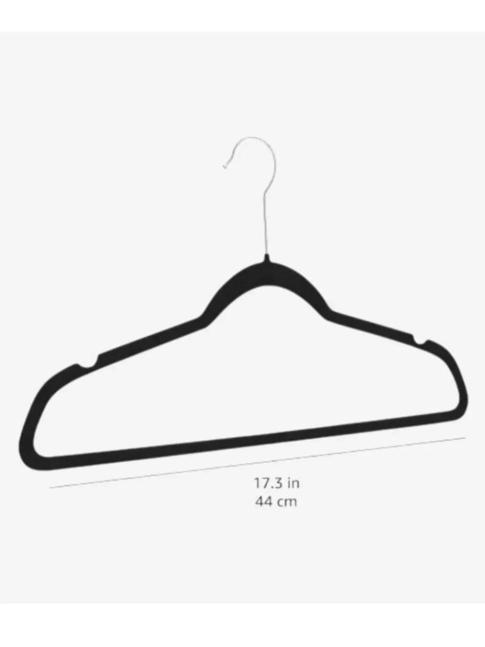 30 velvet surface non slip black clothes hangers